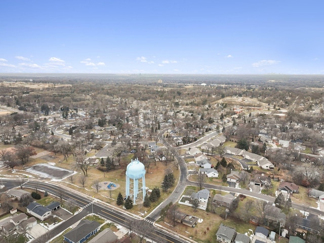 aerial view with a residential view
