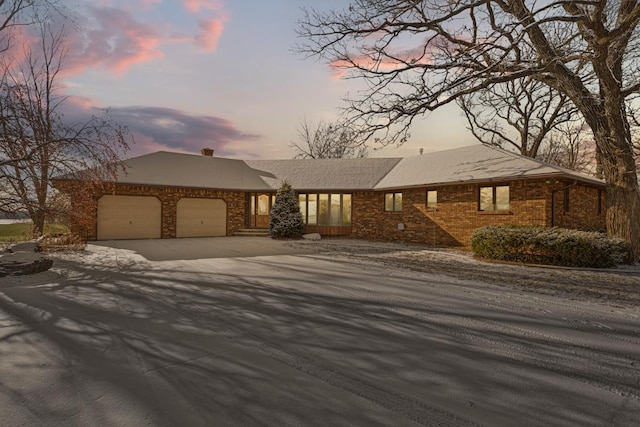 view of front of house with a garage