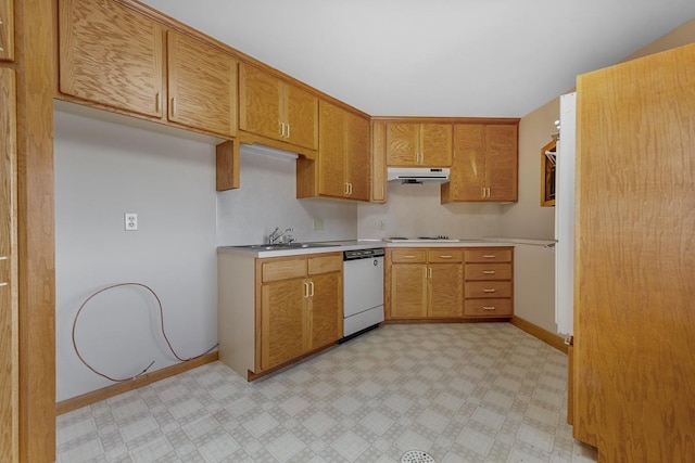 kitchen with white appliances and sink