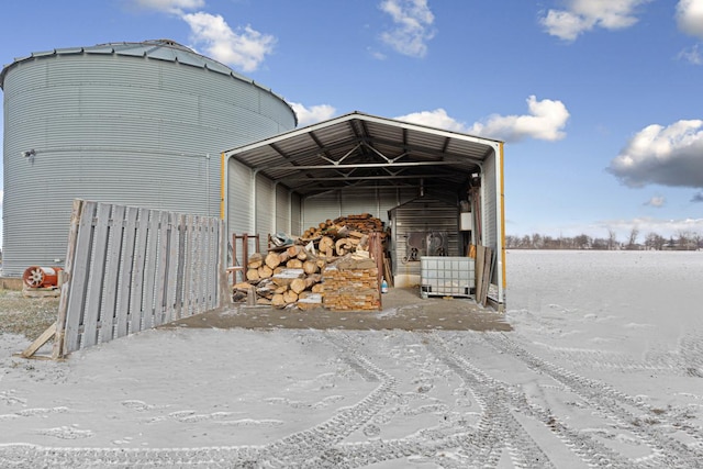 view of snow covered structure