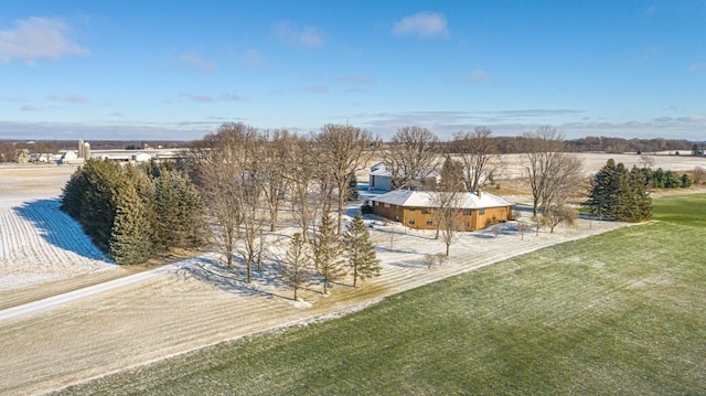 drone / aerial view with a rural view