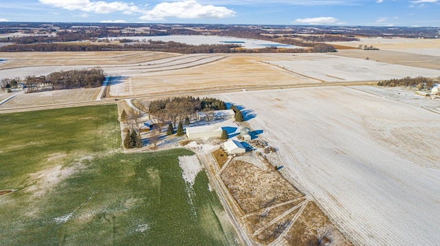 aerial view with a rural view