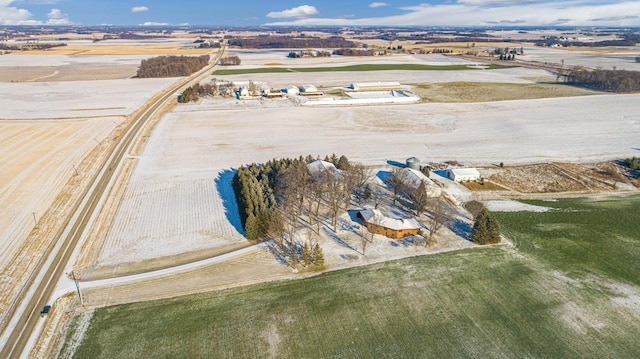 aerial view with a rural view