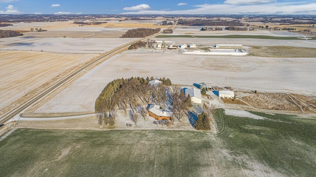 bird's eye view with a rural view