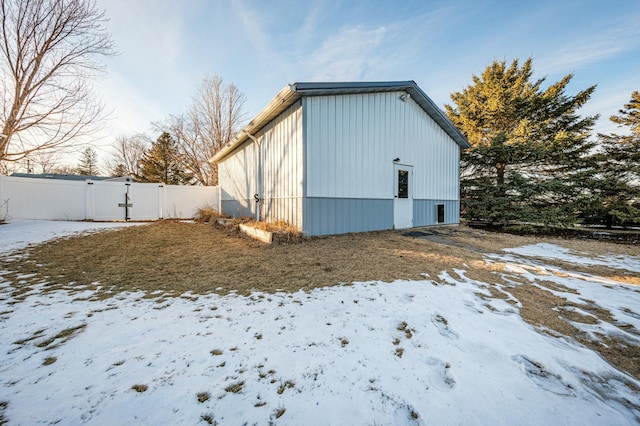 view of snow covered exterior