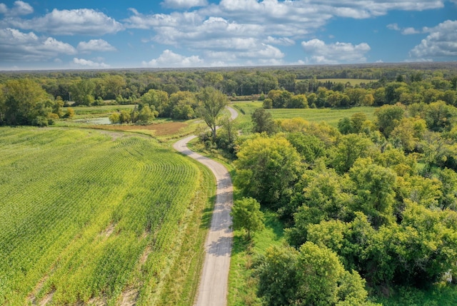 aerial view with a rural view