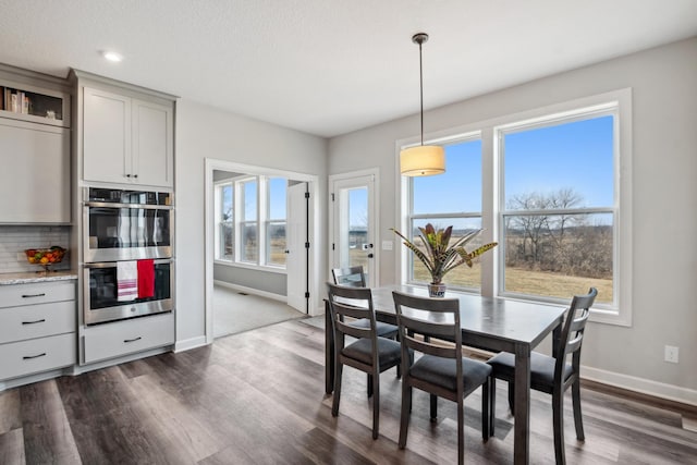 18340 Forest Rd N, Forest Lake, MN 55025 - dining area with dark wood-style flooring and recessed lighting