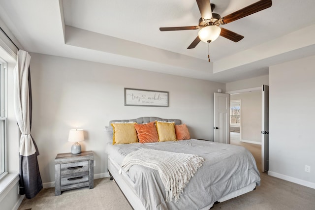 18340 Forest Rd N, Forest Lake, MN 55025 - carpeted bedroom with a raised ceiling and a ceiling fan