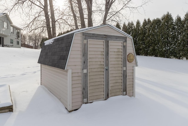 view of snow covered structure