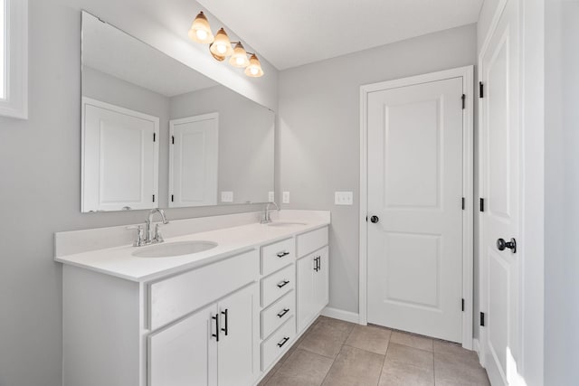 bathroom featuring vanity and tile patterned floors