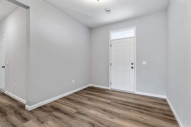 entryway with wood-type flooring