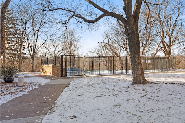 view of snowy yard