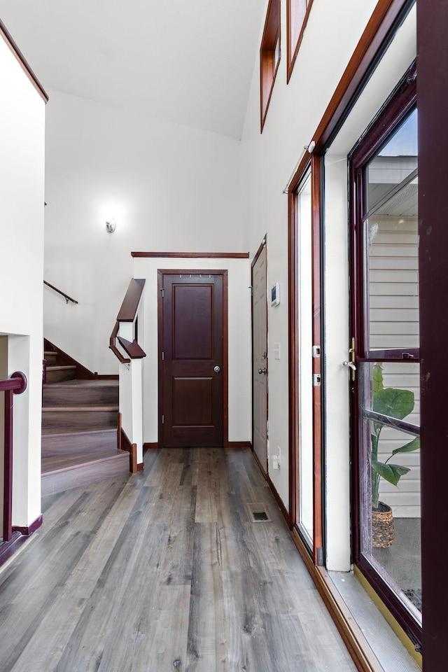 foyer featuring hardwood / wood-style flooring