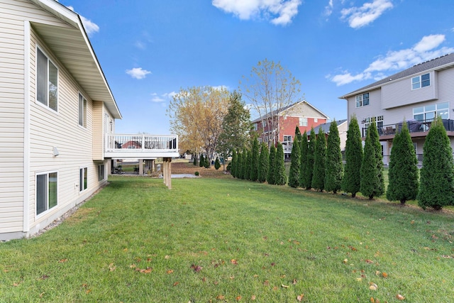 view of yard featuring a deck