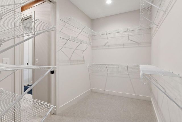 spacious closet with carpet floors