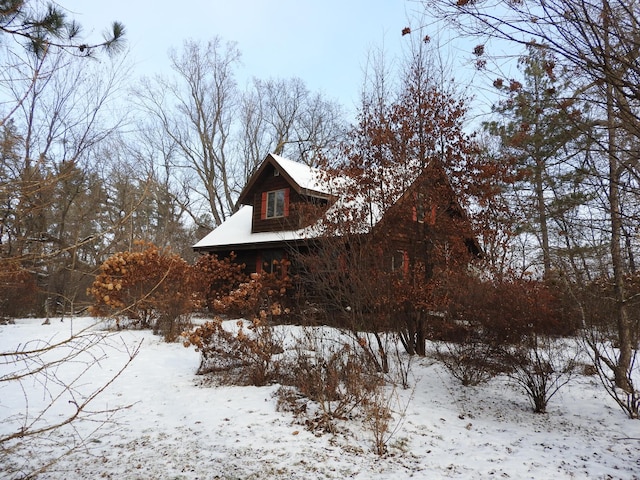 view of snowy exterior