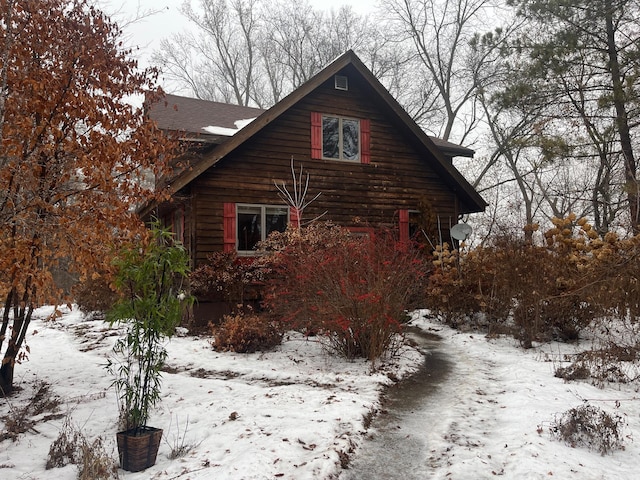 view of snowy exterior