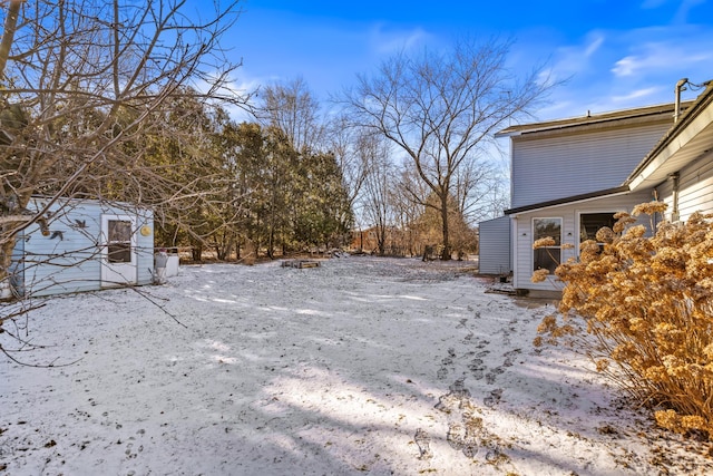 view of snowy yard