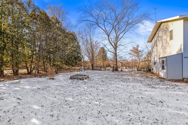 view of snowy yard