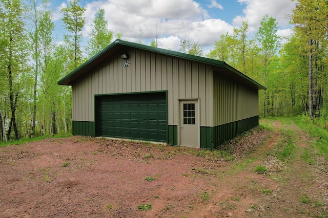 view of garage