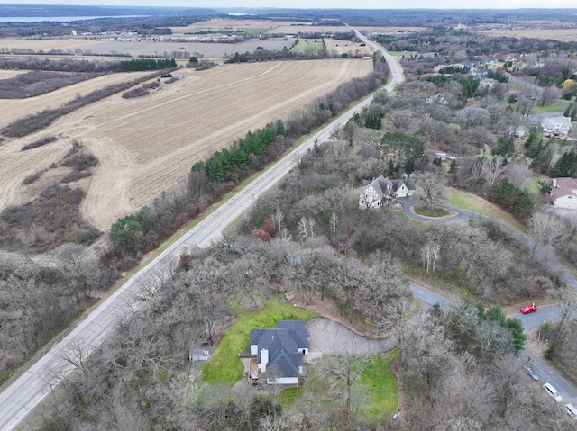 bird's eye view featuring a rural view