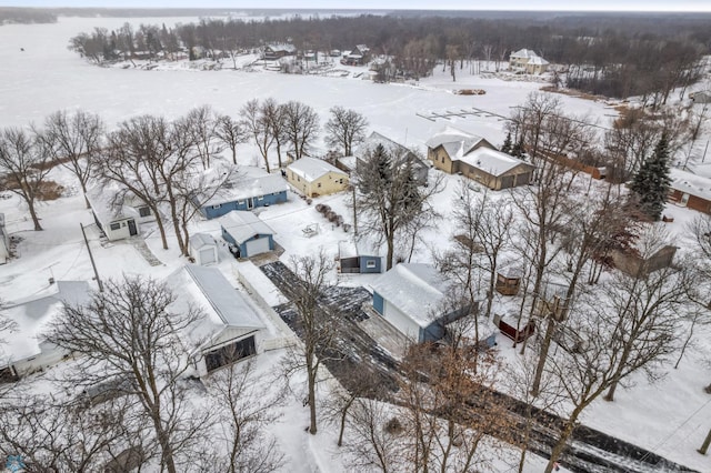 view of snowy aerial view