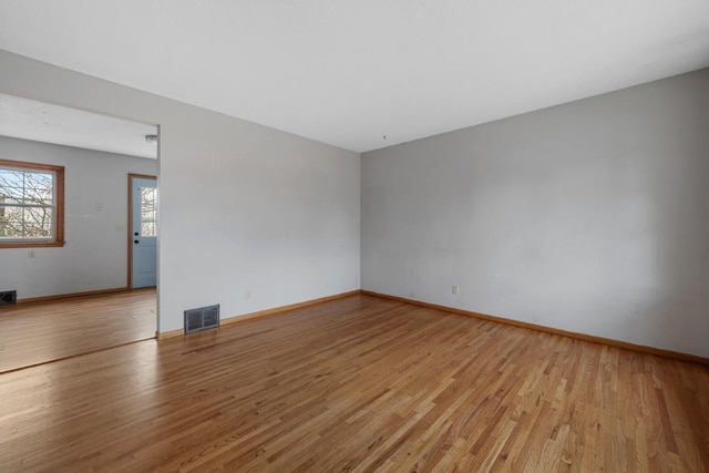 empty room featuring light hardwood / wood-style flooring