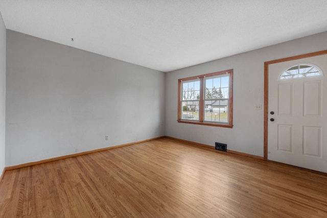 foyer featuring light wood-type flooring and a healthy amount of sunlight