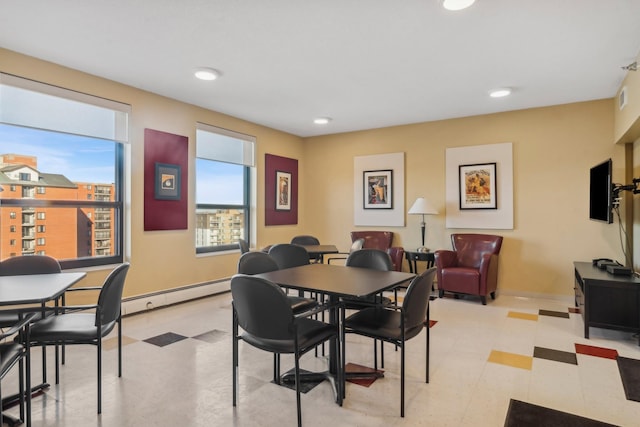 dining room featuring a baseboard radiator