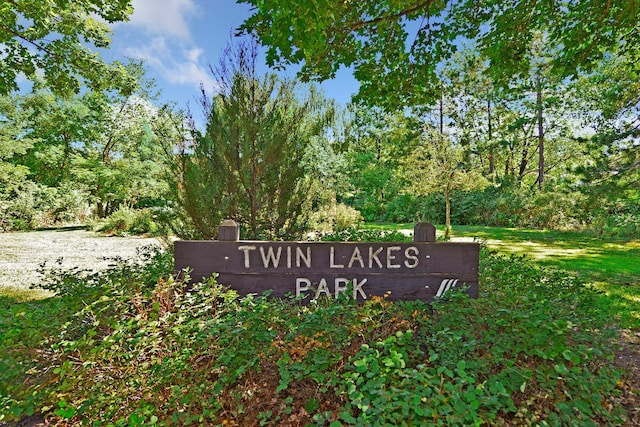 view of community sign