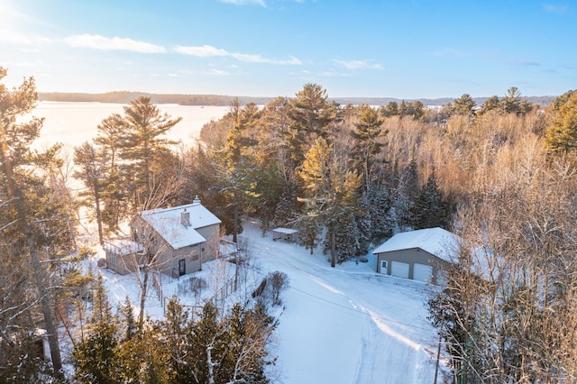 view of snowy aerial view