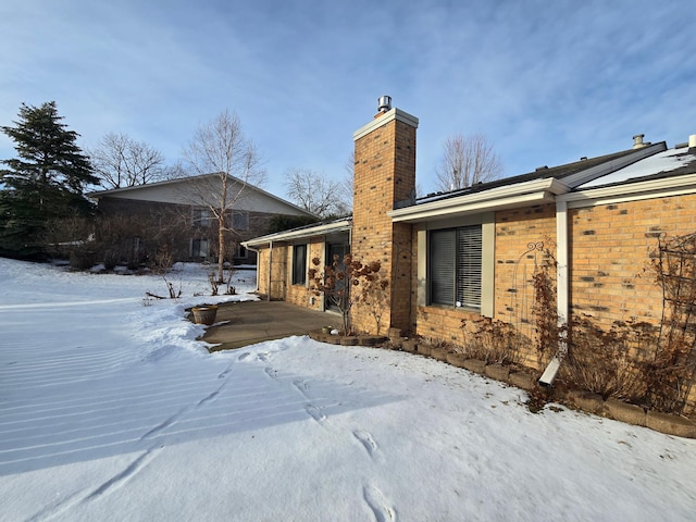 view of snow covered exterior