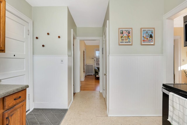 interior space with radiator heating unit