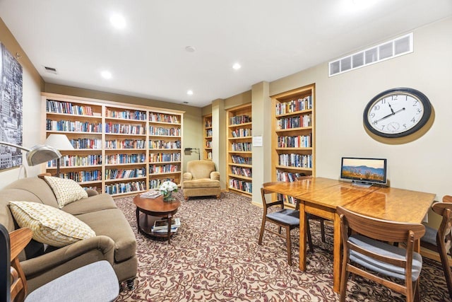 office with built in shelves