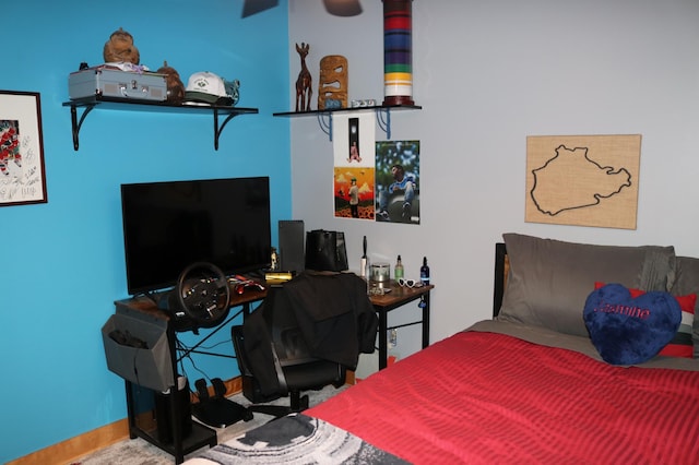 bedroom featuring carpet