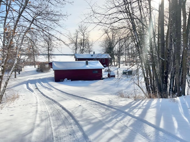 view of snowy exterior