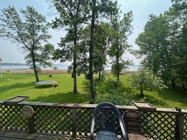 19162 Coho Loop NE, Blackduck, MN 56647 - wooden terrace featuring a water view
