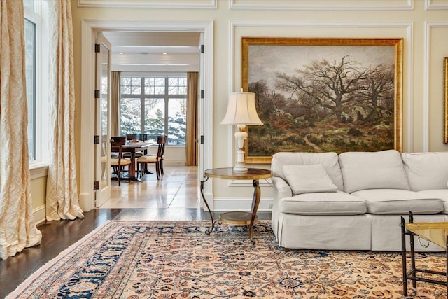 living room featuring hardwood / wood-style floors