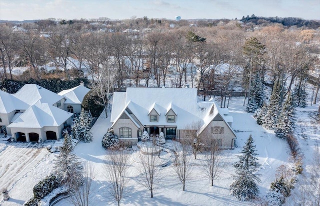 view of snowy aerial view