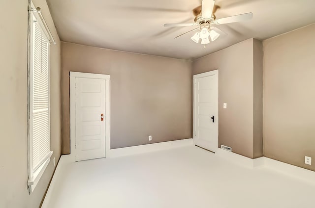 unfurnished bedroom with ceiling fan