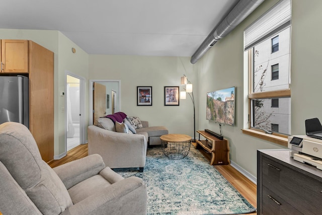 living room featuring light hardwood / wood-style flooring