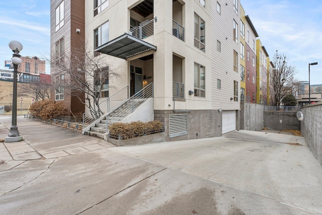 view of property with a garage