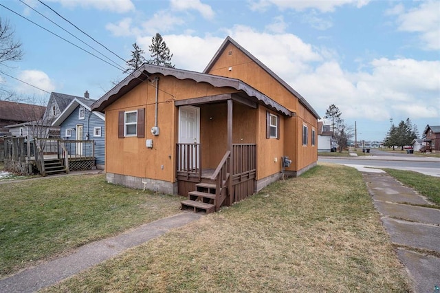 exterior space with a front yard