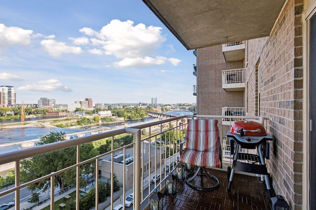 balcony with a water view