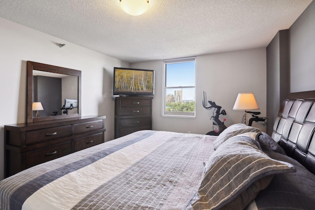 bedroom with a textured ceiling