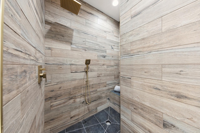 3702 Planting Grn, Stillwater, MN 55082 - full bath with a tile shower and wood walls