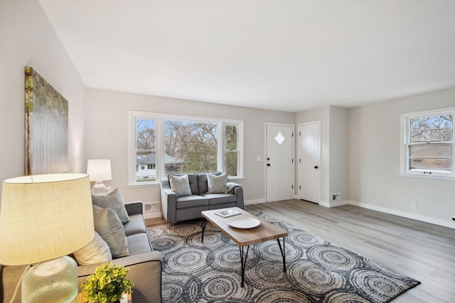 living room featuring hardwood / wood-style floors