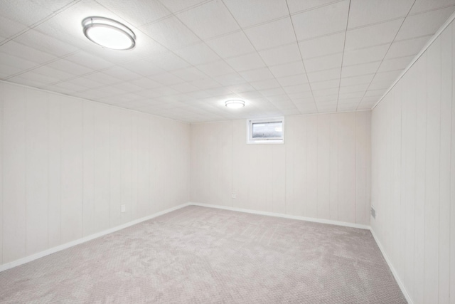 basement with carpet floors