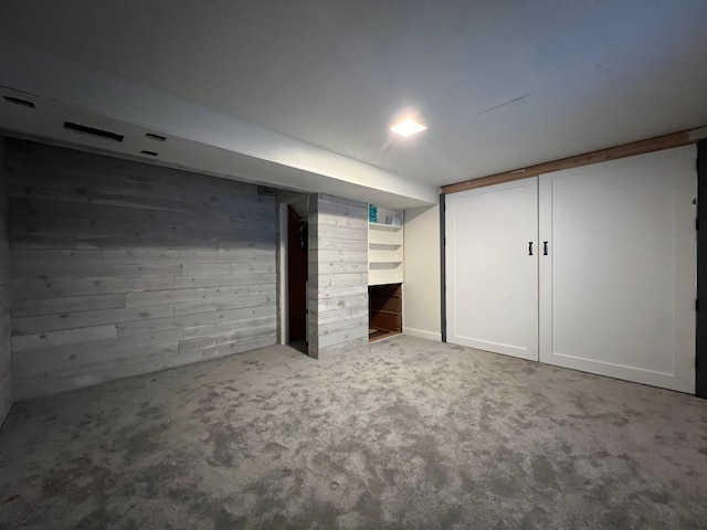 basement with carpet