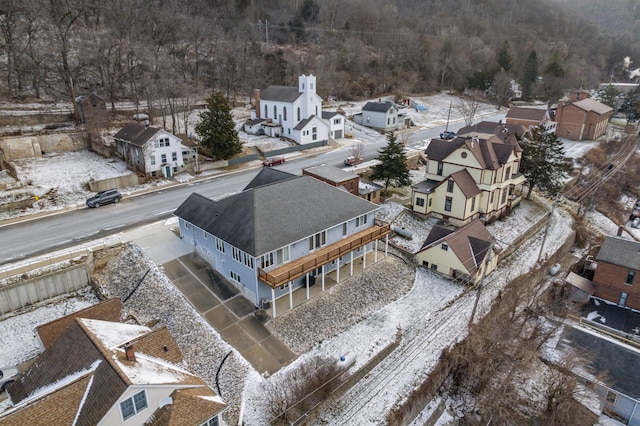 view of snowy aerial view